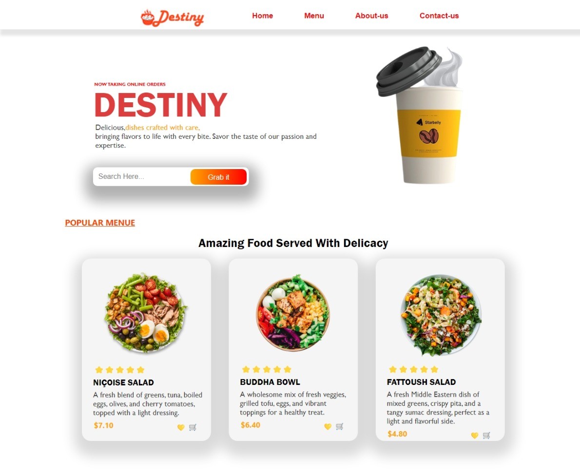 Restaurant Web App by EMEKA DESTINY EBUKA